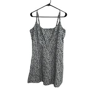 Floral Linen‎ Blend Cami Dress XL Romantic Cottagecore Resort Soft Boho Summer